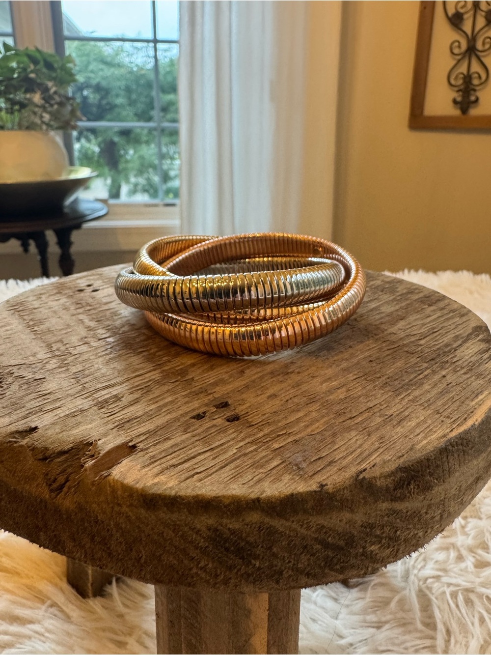 Gold, Silver, Rose Gold Coiled Bracelet Stack